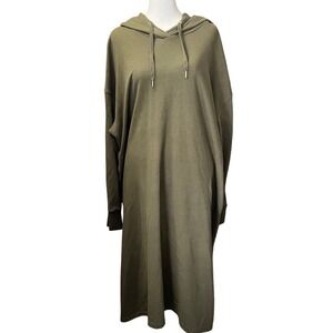 Old Navy Women's XXL Tall Olive Green Long Sleeve Hooded Maxi Dress Pockets